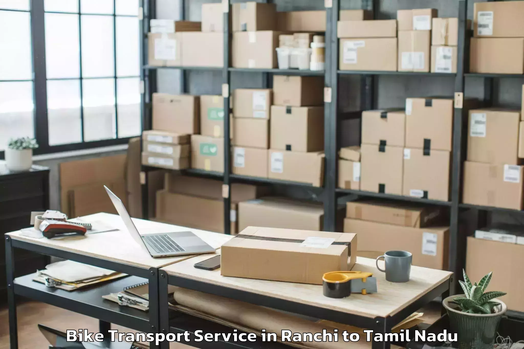 Hassle-Free Ranchi to Tisaiyanvilai Bike Transport